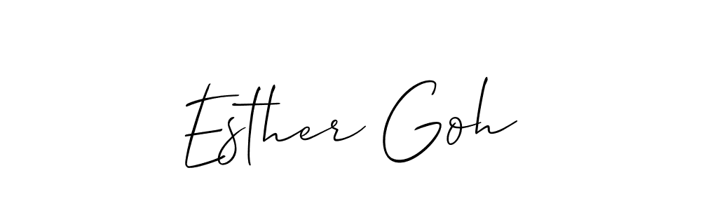 Also You can easily find your signature by using the search form. We will create Esther Goh name handwritten signature images for you free of cost using Allison_Script sign style. Esther Goh signature style 2 images and pictures png