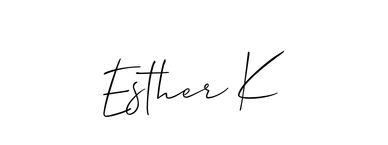 How to Draw Esther K signature style? Allison_Script is a latest design signature styles for name Esther K. Esther K signature style 2 images and pictures png