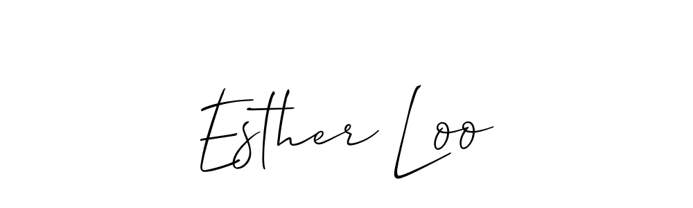 Allison_Script is a professional signature style that is perfect for those who want to add a touch of class to their signature. It is also a great choice for those who want to make their signature more unique. Get Esther Loo name to fancy signature for free. Esther Loo signature style 2 images and pictures png