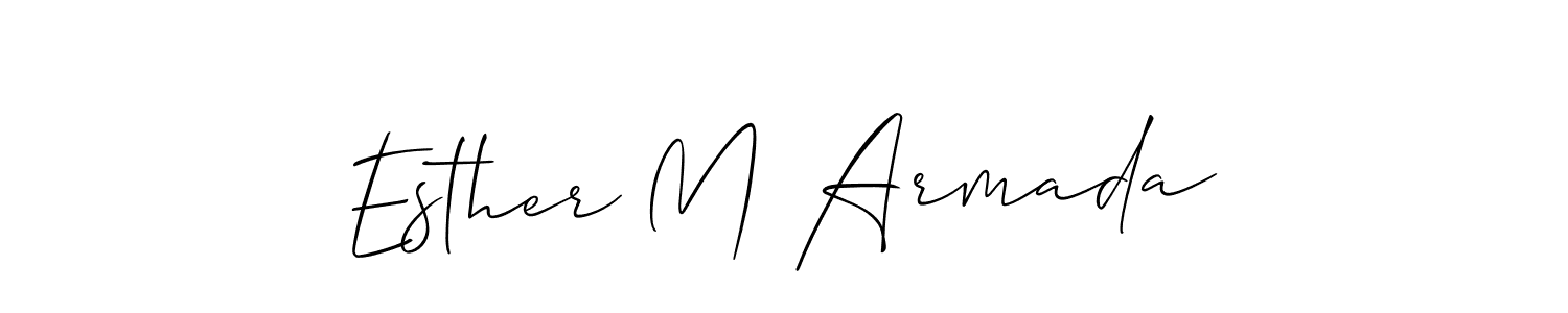 Also You can easily find your signature by using the search form. We will create Esther M Armada name handwritten signature images for you free of cost using Allison_Script sign style. Esther M Armada signature style 2 images and pictures png