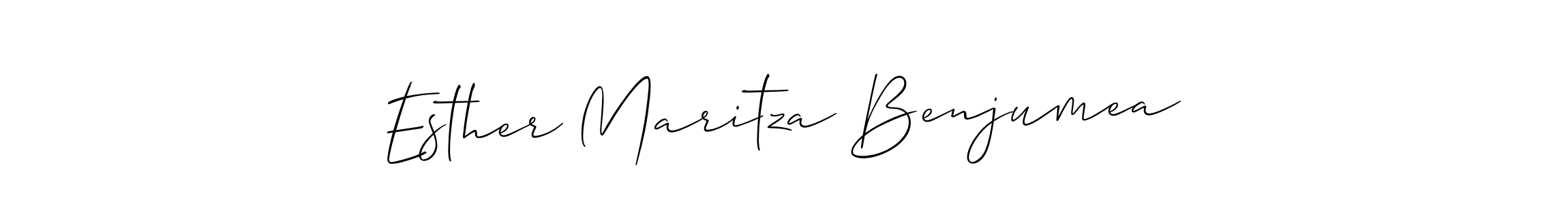 Make a beautiful signature design for name Esther Maritza Benjumea. With this signature (Allison_Script) style, you can create a handwritten signature for free. Esther Maritza Benjumea signature style 2 images and pictures png