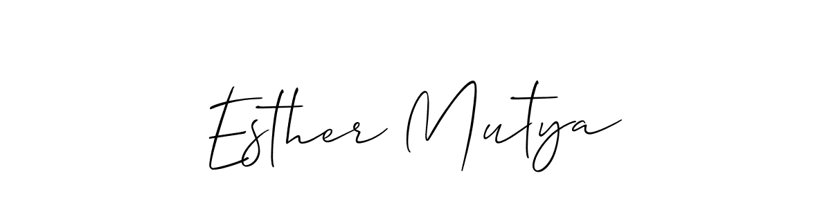 Make a beautiful signature design for name Esther Mutya. With this signature (Allison_Script) style, you can create a handwritten signature for free. Esther Mutya signature style 2 images and pictures png