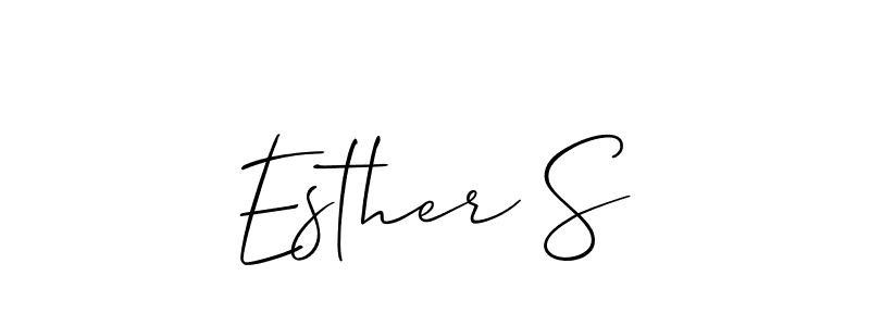 if you are searching for the best signature style for your name Esther S. so please give up your signature search. here we have designed multiple signature styles  using Allison_Script. Esther S signature style 2 images and pictures png