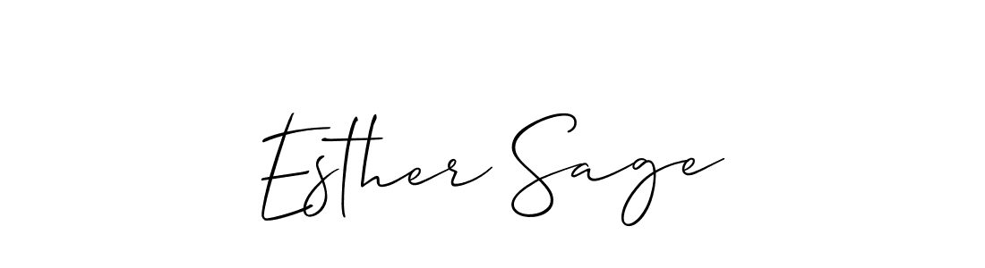 It looks lik you need a new signature style for name Esther Sage. Design unique handwritten (Allison_Script) signature with our free signature maker in just a few clicks. Esther Sage signature style 2 images and pictures png