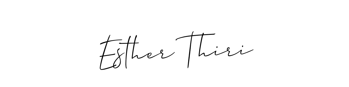 Make a beautiful signature design for name Esther Thiri. With this signature (Allison_Script) style, you can create a handwritten signature for free. Esther Thiri signature style 2 images and pictures png