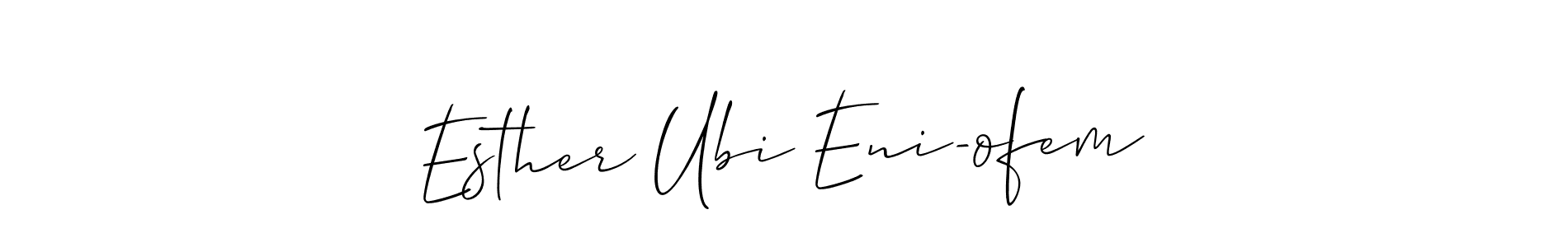 How to Draw Esther Ubi Eni-ofem signature style? Allison_Script is a latest design signature styles for name Esther Ubi Eni-ofem. Esther Ubi Eni-ofem signature style 2 images and pictures png