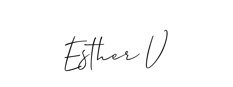 This is the best signature style for the Esther V name. Also you like these signature font (Allison_Script). Mix name signature. Esther V signature style 2 images and pictures png