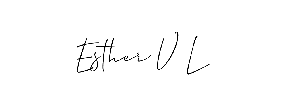 How to Draw Esther V L signature style? Allison_Script is a latest design signature styles for name Esther V L. Esther V L signature style 2 images and pictures png