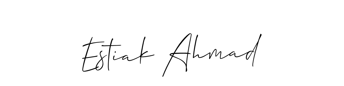 How to Draw Estiak Ahmad signature style? Allison_Script is a latest design signature styles for name Estiak Ahmad. Estiak Ahmad signature style 2 images and pictures png
