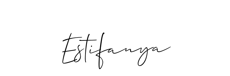 Allison_Script is a professional signature style that is perfect for those who want to add a touch of class to their signature. It is also a great choice for those who want to make their signature more unique. Get Estifanya name to fancy signature for free. Estifanya signature style 2 images and pictures png