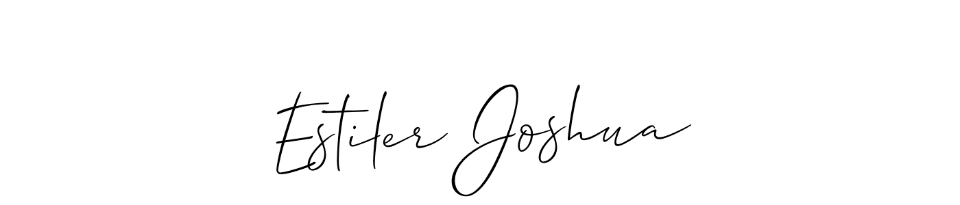 How to make Estiler Joshua name signature. Use Allison_Script style for creating short signs online. This is the latest handwritten sign. Estiler Joshua signature style 2 images and pictures png