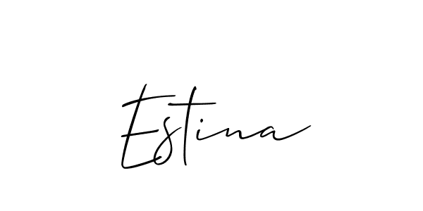 You should practise on your own different ways (Allison_Script) to write your name (Estina) in signature. don't let someone else do it for you. Estina signature style 2 images and pictures png