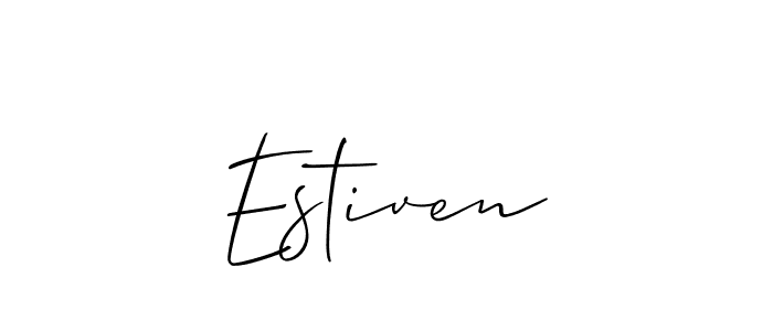 Make a beautiful signature design for name Estiven. With this signature (Allison_Script) style, you can create a handwritten signature for free. Estiven signature style 2 images and pictures png