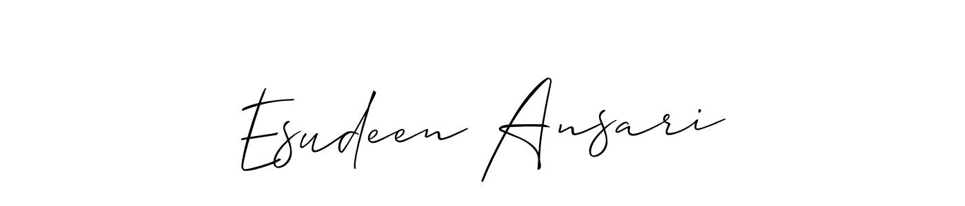 if you are searching for the best signature style for your name Esudeen Ansari. so please give up your signature search. here we have designed multiple signature styles  using Allison_Script. Esudeen Ansari signature style 2 images and pictures png