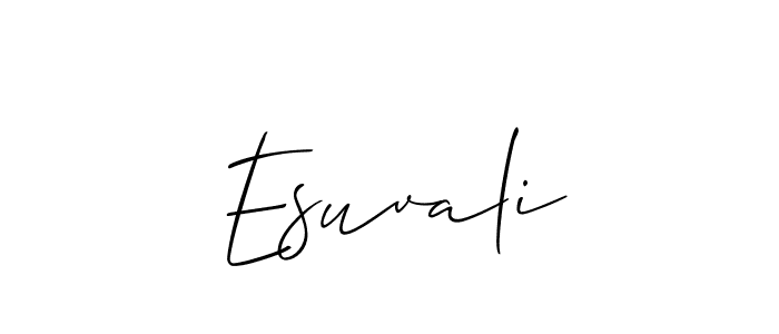 Allison_Script is a professional signature style that is perfect for those who want to add a touch of class to their signature. It is also a great choice for those who want to make their signature more unique. Get Esuvali name to fancy signature for free. Esuvali signature style 2 images and pictures png