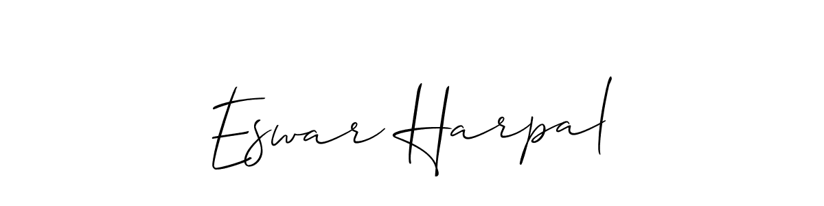 Create a beautiful signature design for name Eswar Harpal. With this signature (Allison_Script) fonts, you can make a handwritten signature for free. Eswar Harpal signature style 2 images and pictures png