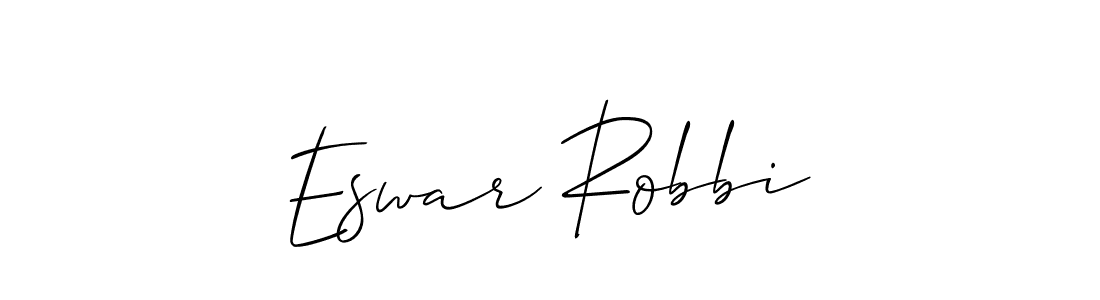 The best way (Allison_Script) to make a short signature is to pick only two or three words in your name. The name Eswar Robbi include a total of six letters. For converting this name. Eswar Robbi signature style 2 images and pictures png