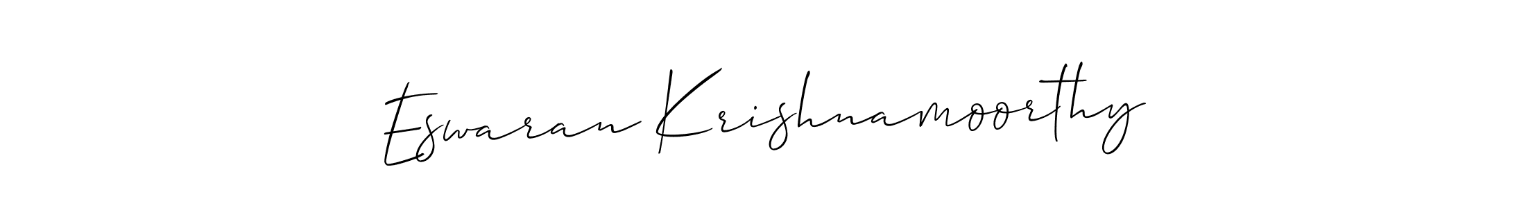 How to make Eswaran Krishnamoorthy name signature. Use Allison_Script style for creating short signs online. This is the latest handwritten sign. Eswaran Krishnamoorthy signature style 2 images and pictures png