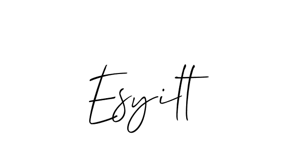 Also You can easily find your signature by using the search form. We will create Esyilt name handwritten signature images for you free of cost using Allison_Script sign style. Esyilt signature style 2 images and pictures png