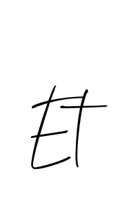 Create a beautiful signature design for name Et. With this signature (Allison_Script) fonts, you can make a handwritten signature for free. Et signature style 2 images and pictures png