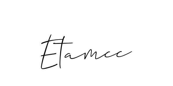 Use a signature maker to create a handwritten signature online. With this signature software, you can design (Allison_Script) your own signature for name Etamcc. Etamcc signature style 2 images and pictures png