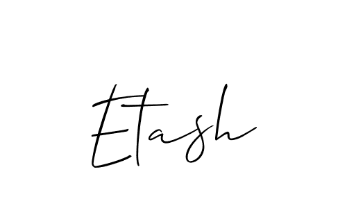 Make a beautiful signature design for name Etash. With this signature (Allison_Script) style, you can create a handwritten signature for free. Etash signature style 2 images and pictures png