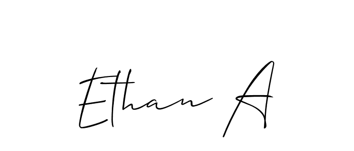 How to make Ethan A name signature. Use Allison_Script style for creating short signs online. This is the latest handwritten sign. Ethan A signature style 2 images and pictures png
