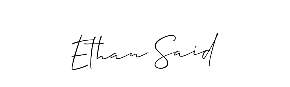 The best way (Allison_Script) to make a short signature is to pick only two or three words in your name. The name Ethan Said include a total of six letters. For converting this name. Ethan Said signature style 2 images and pictures png