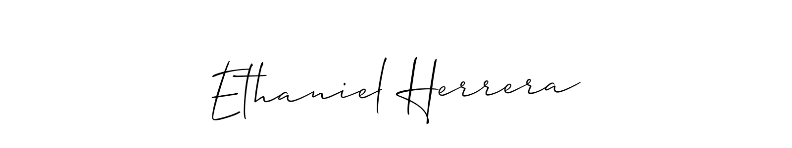 How to make Ethaniel Herrera name signature. Use Allison_Script style for creating short signs online. This is the latest handwritten sign. Ethaniel Herrera signature style 2 images and pictures png