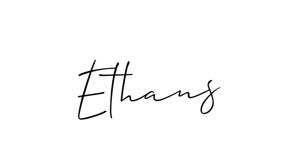 Make a beautiful signature design for name Ethans. With this signature (Allison_Script) style, you can create a handwritten signature for free. Ethans signature style 2 images and pictures png