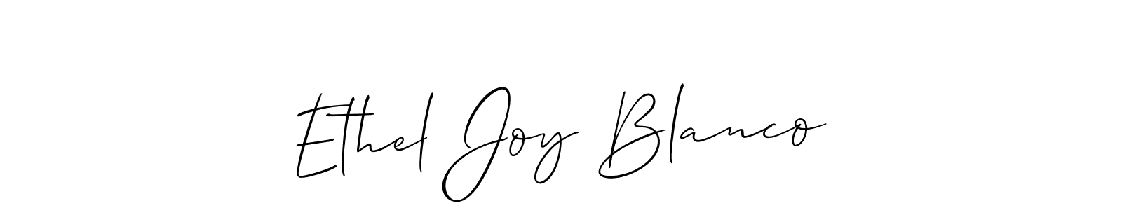 if you are searching for the best signature style for your name Ethel Joy Blanco. so please give up your signature search. here we have designed multiple signature styles  using Allison_Script. Ethel Joy Blanco signature style 2 images and pictures png