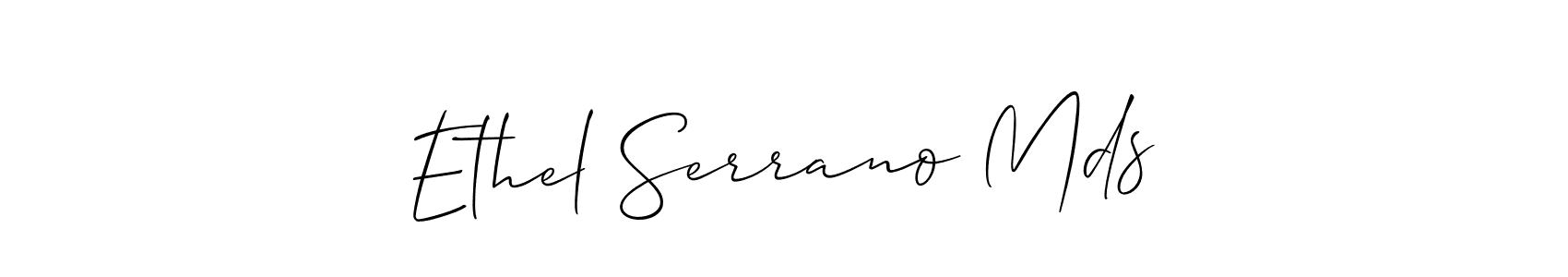 Use a signature maker to create a handwritten signature online. With this signature software, you can design (Allison_Script) your own signature for name Ethel Serrano Mds. Ethel Serrano Mds signature style 2 images and pictures png