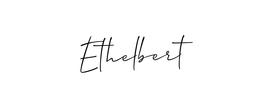 Use a signature maker to create a handwritten signature online. With this signature software, you can design (Allison_Script) your own signature for name Ethelbert. Ethelbert signature style 2 images and pictures png
