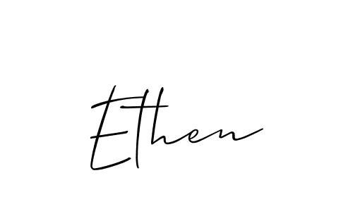 Create a beautiful signature design for name Ethen. With this signature (Allison_Script) fonts, you can make a handwritten signature for free. Ethen signature style 2 images and pictures png