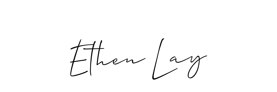 The best way (Allison_Script) to make a short signature is to pick only two or three words in your name. The name Ethen Lay include a total of six letters. For converting this name. Ethen Lay signature style 2 images and pictures png