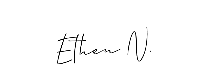 Similarly Allison_Script is the best handwritten signature design. Signature creator online .You can use it as an online autograph creator for name Ethen N.. Ethen N. signature style 2 images and pictures png