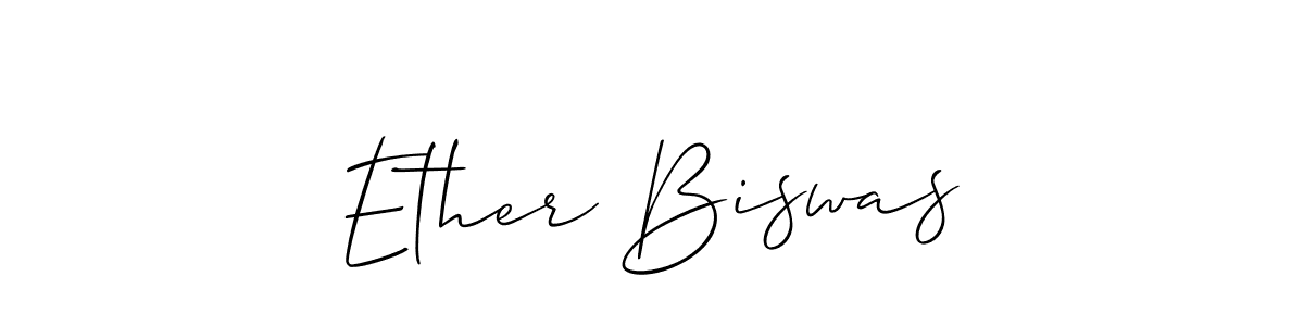 How to make Ether Biswas name signature. Use Allison_Script style for creating short signs online. This is the latest handwritten sign. Ether Biswas signature style 2 images and pictures png
