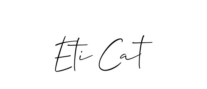 if you are searching for the best signature style for your name Eti Cat. so please give up your signature search. here we have designed multiple signature styles  using Allison_Script. Eti Cat signature style 2 images and pictures png