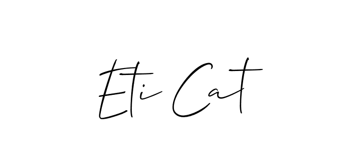 The best way (Allison_Script) to make a short signature is to pick only two or three words in your name. The name Eti Cat include a total of six letters. For converting this name. Eti Cat signature style 2 images and pictures png