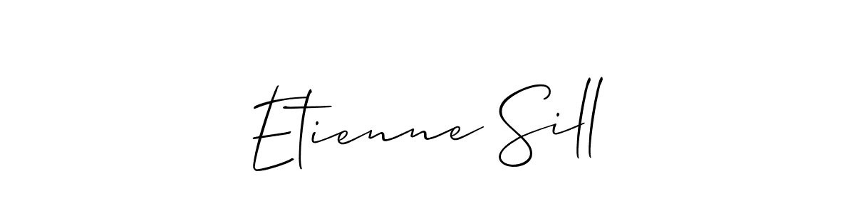 The best way (Allison_Script) to make a short signature is to pick only two or three words in your name. The name Etienne Sill include a total of six letters. For converting this name. Etienne Sill signature style 2 images and pictures png