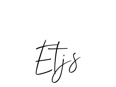 You should practise on your own different ways (Allison_Script) to write your name (Etjs) in signature. don't let someone else do it for you. Etjs signature style 2 images and pictures png