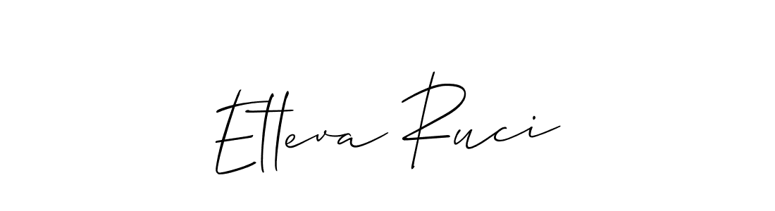 How to make Etleva Ruci name signature. Use Allison_Script style for creating short signs online. This is the latest handwritten sign. Etleva Ruci signature style 2 images and pictures png