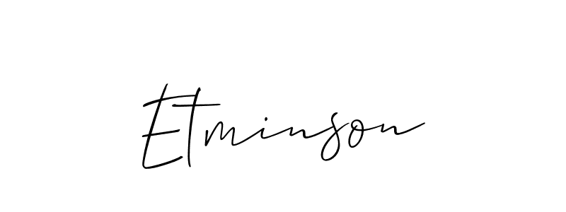 Once you've used our free online signature maker to create your best signature Allison_Script style, it's time to enjoy all of the benefits that Etminson name signing documents. Etminson signature style 2 images and pictures png