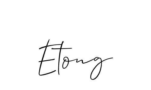 Also we have Etong name is the best signature style. Create professional handwritten signature collection using Allison_Script autograph style. Etong signature style 2 images and pictures png