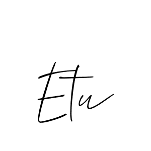 Best and Professional Signature Style for Etu. Allison_Script Best Signature Style Collection. Etu signature style 2 images and pictures png