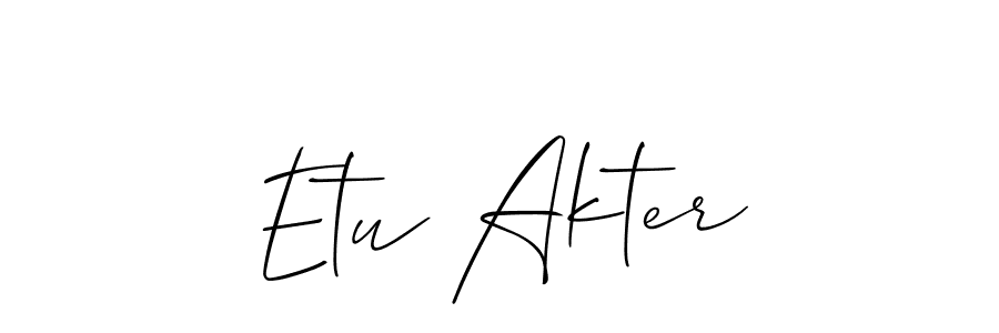 How to make Etu Akter signature? Allison_Script is a professional autograph style. Create handwritten signature for Etu Akter name. Etu Akter signature style 2 images and pictures png