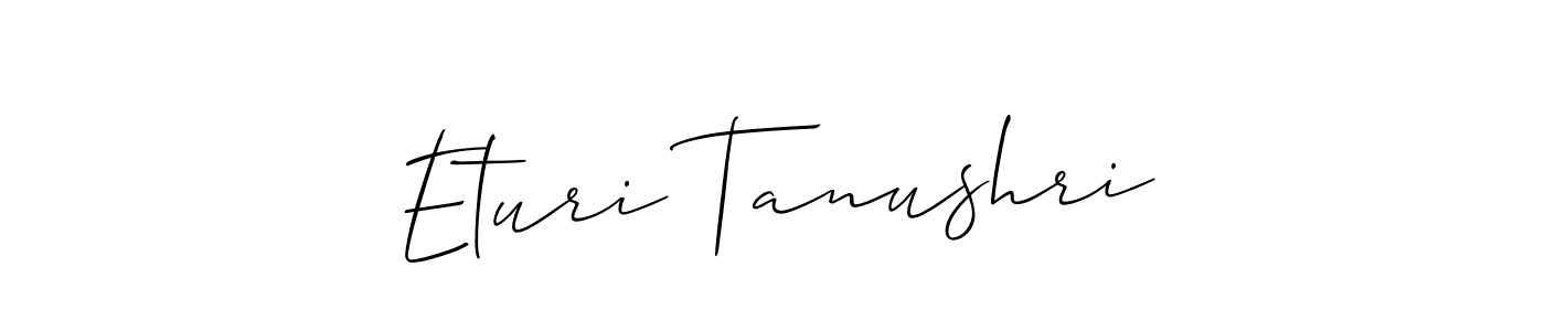 How to make Eturi Tanushri signature? Allison_Script is a professional autograph style. Create handwritten signature for Eturi Tanushri name. Eturi Tanushri signature style 2 images and pictures png