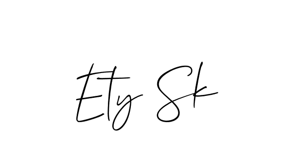Also You can easily find your signature by using the search form. We will create Ety Sk name handwritten signature images for you free of cost using Allison_Script sign style. Ety Sk signature style 2 images and pictures png