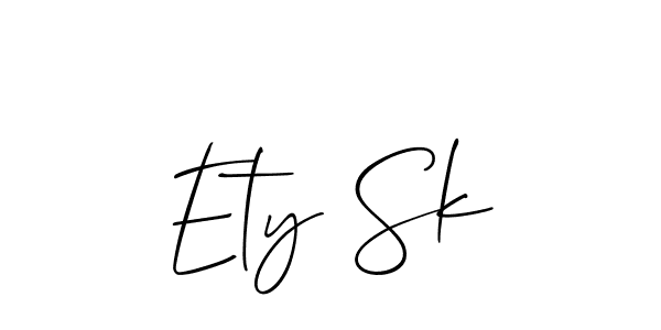 Also You can easily find your signature by using the search form. We will create Ety Sk name handwritten signature images for you free of cost using Allison_Script sign style. Ety Sk signature style 2 images and pictures png