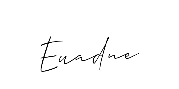 Make a beautiful signature design for name Euadne. With this signature (Allison_Script) style, you can create a handwritten signature for free. Euadne signature style 2 images and pictures png